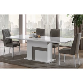 JM Furniture Luxuria White And Grey 5pc Dining Room Set