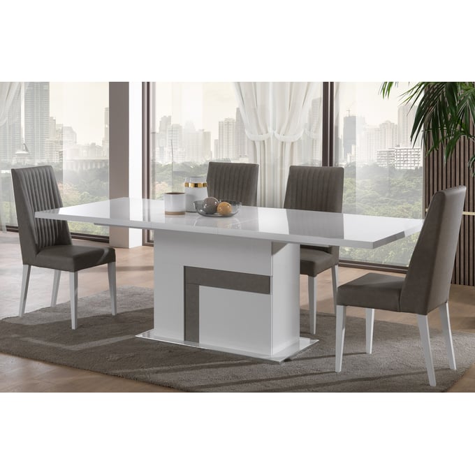 JM Furniture Luxuria White And Grey 5pc Dining Room Set JNM-18122-DT-DR-S1