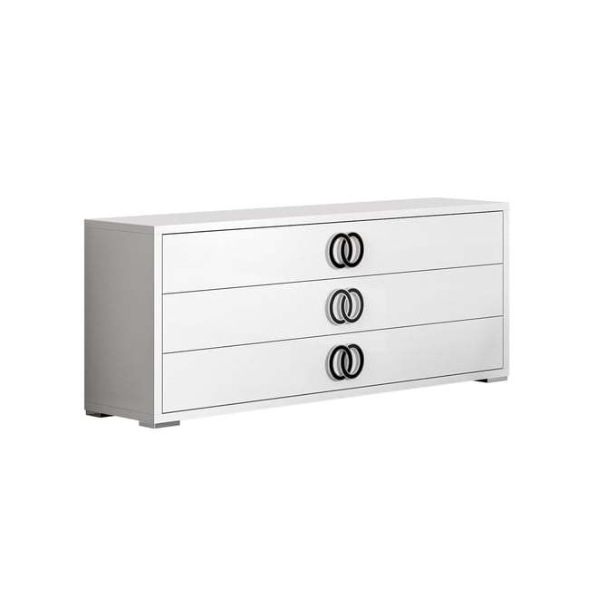 JM Furniture Luxuria White And Black Dresser JNM-18122-D