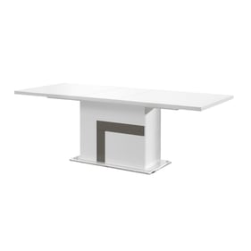 JM Furniture Luxuria White and Grey Dining Table