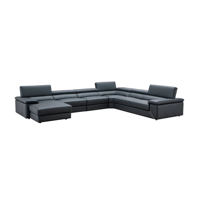 JM Furniture Kobe Blue Grey Left Facing Leather Sectional JNM-182224-LHFC