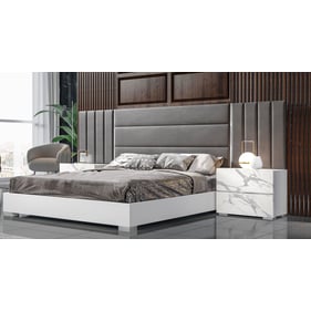 JM Furniture Nina White And Grey 2pc Bedroom Set With Queen Bed