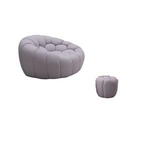 JM Furniture Fantasy Grey Chair And Ottoman Set