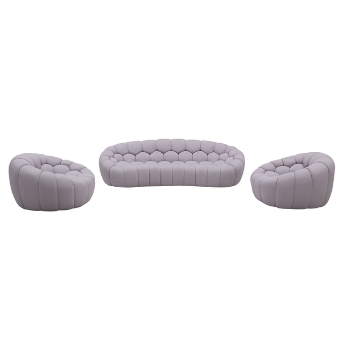 JM Furniture Fantasy Grey 3pc Living Room Set JNM-18442-GR-LR-S5