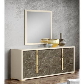 JM Furniture Sonia Pearl Metallic Dresser And Mirror