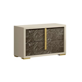 JM Furniture Sonia Pearl Metallic Nightstand