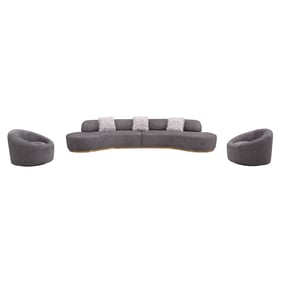 JM Furniture Moon Dark Grey 3pc Living Room Set