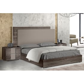 JM Furniture Portofino Canyon Oak And Beige 4pc Bedroom Set With Queen Bed