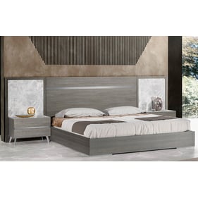 JM Furniture Victoria Anthracite Melamine And Grey 2pc Bedroom Set With Kin...