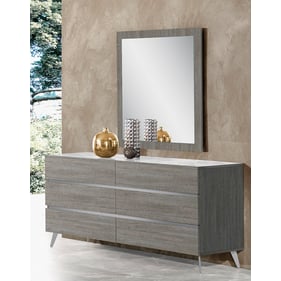 JM Furniture Victoria Anthracite Melamine And Grey Dresser And Mirror