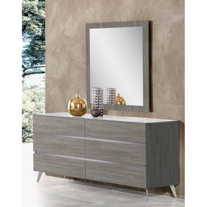 JM Furniture Victoria Anthracite Melamine And Grey Dresser And Mirror JNM-18699-DRMR