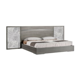 JM Furniture Victoria Anthracite Melamine and Grey King Bed