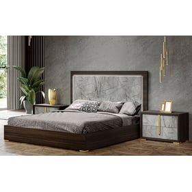 JM Furniture Travertine Dark Oak And Gray 2pc Bedroom Set With Queen Bed