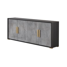 JM Furniture Travertine Dark Oak and Gray Buffet