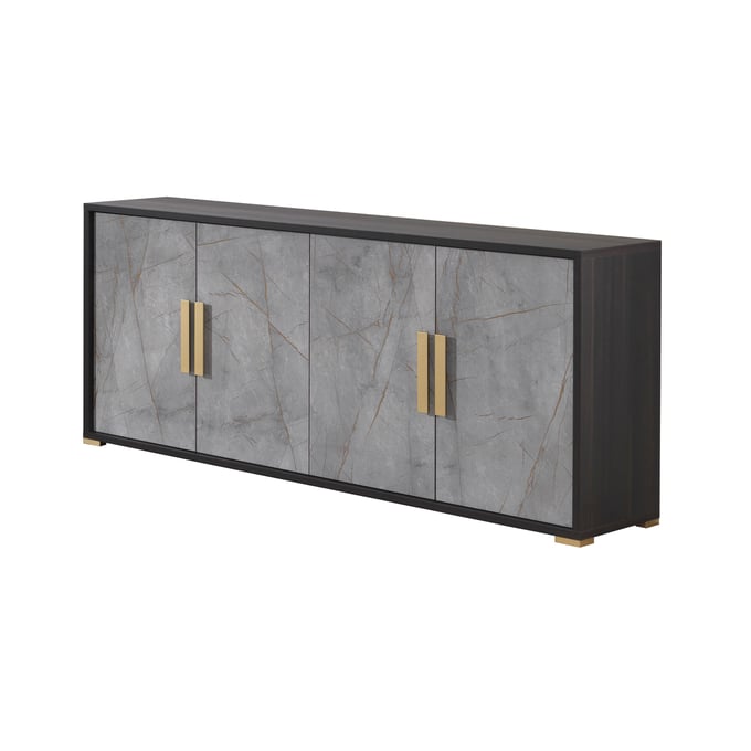 JM Furniture Travertine Dark Oak and Gray Buffet JNM-18772-B