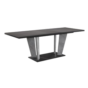 JM Furniture Travertine Dark Oak and Gray Dining Table