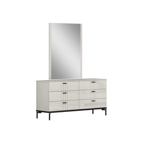 JM Furniture Bella Grey And Black Dresser And Mirror