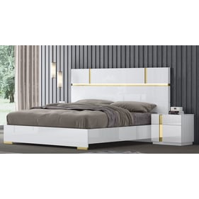 JM Furniture Kyoto White And Titanium Gold 2pc Bedroom Set With King Bed