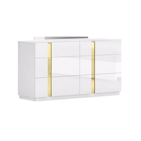 JM Furniture Kyoto White and Titanium Gold Dresser