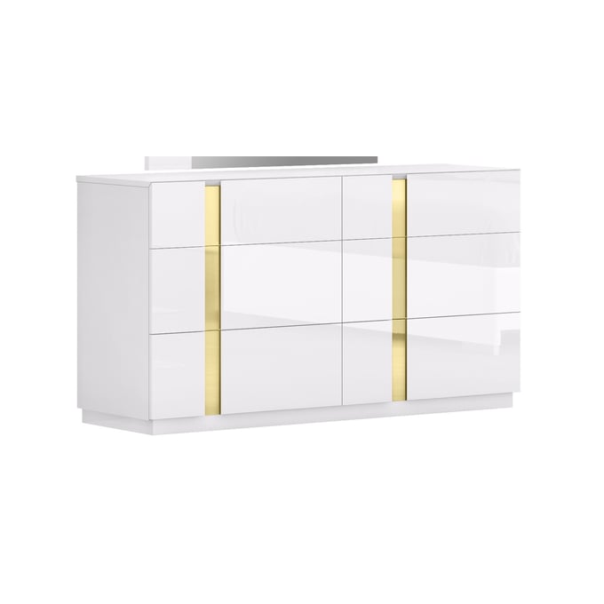 JM Furniture Kyoto White and Titanium Gold Dresser JNM-19974-D