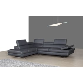 JM Furniture A761 Grey Leather LAF Sectional