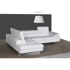 JM Furniture A761 Snow White Leather LAF Sectional