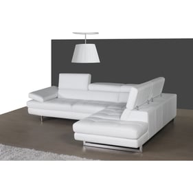 JM Furniture A761 Snow White Leather RAF Sectional