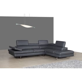 JM Furniture A761 Grey Leather RAF Sectional