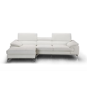 JM Furniture Alice White Leather LAF Sectional