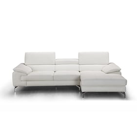 JM Furniture Alice White Leather RAF Sectional