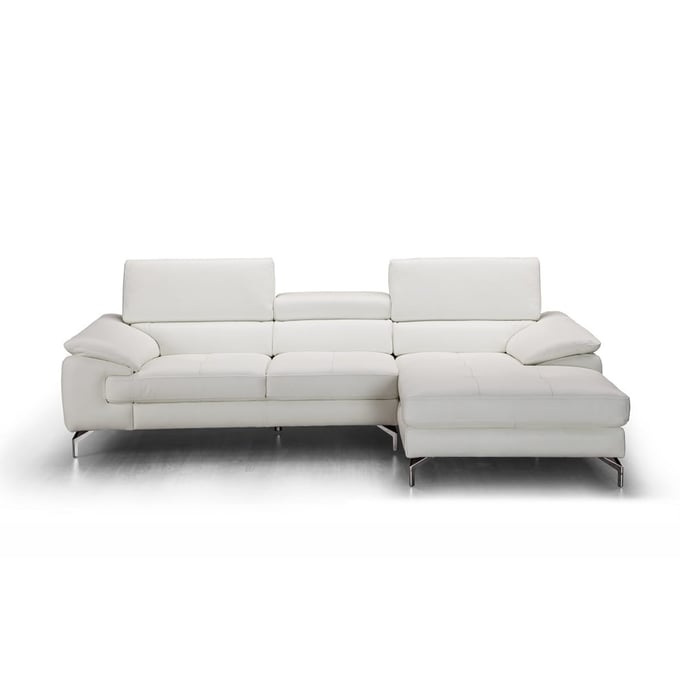 JM Furniture Alice White Leather RAF Sectional JNM-18272-RHFC