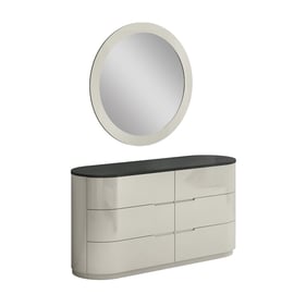 JM Furniture Amsterdam Grey Dresser and Mirror