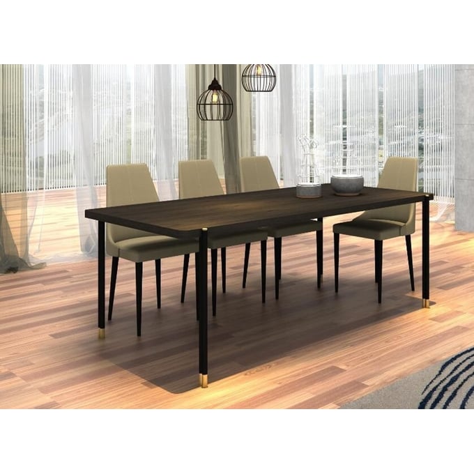 JM Furniture Bosa Wenge Tan Black 5pc Dining Room Set JNM-18885-DR-S1