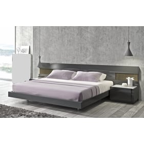 JM Furniture Braga Grey 3pc Bedroom Set with King Bed