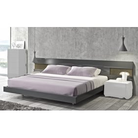 JM Furniture Braga Grey King Bed