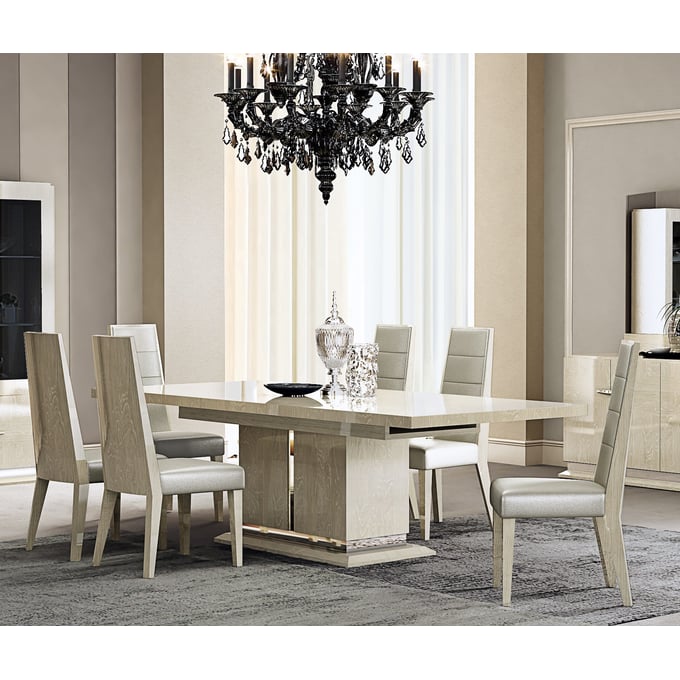 JM Furniture Chiara Light Walnut Grey 7pc Dining Room Set JNM-18754-DR-S1