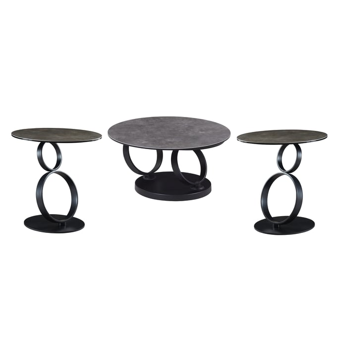 JM Furniture Dallas Black 3pc Coffee Table Set JNM-18889-OCT-S1