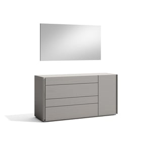 JM Furniture Faro Grey Dresser and Mirror