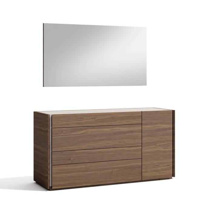 JM Furniture Faro Walnut Dresser and Mirror JNM-17862-DM