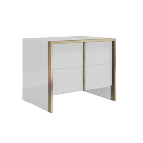 JM Furniture Fiocco White Gold Premium Night Stand