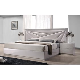 JM Furniture Florence White Taupe 2pc Bedroom Set with Queen Bed