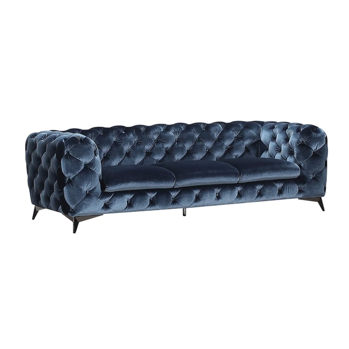 JM Furniture Glitz Blue Fabric Sofa JNM-184451-S-BL