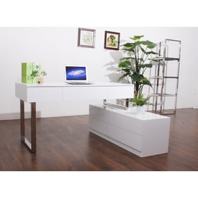 JM Furniture KD12 White Office Desk