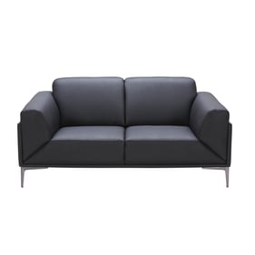 JM Furniture Knight Black Leather Love Seat