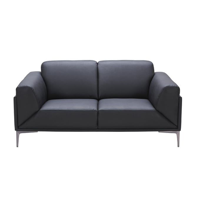 JM Furniture Knight Black Leather Love Seat JNM-18249-L