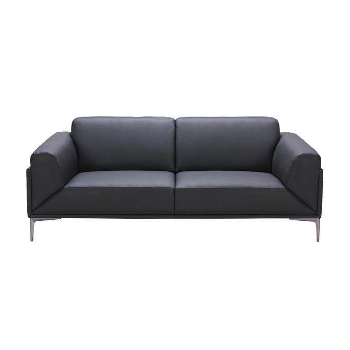 JM Furniture Knight Black Leather Sofa JNM-18249-S