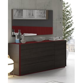 JM Furniture Lagos Red Wenge Dresser and Mirror