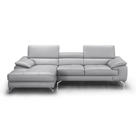 JM Furniture Liam Light Grey Leather LAF Sectional