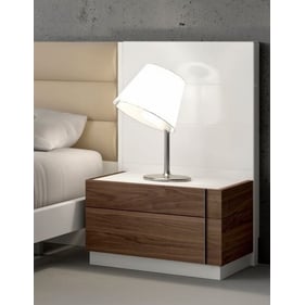 JM Furniture Lisbon White Walnut Right Facing Night Stand