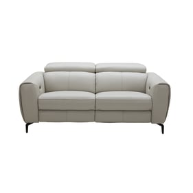 JM Furniture Lorenzo Light Grey Leather Loveseat